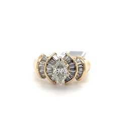 14kt Gold Diamond Ring .5ct Center Marquise 8.20grams 152288 1