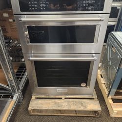 Amazing KitchenAid 30 Inch Combination Wall Oven With Convection Oven And Air Fryer Microwave KOEC530PSS