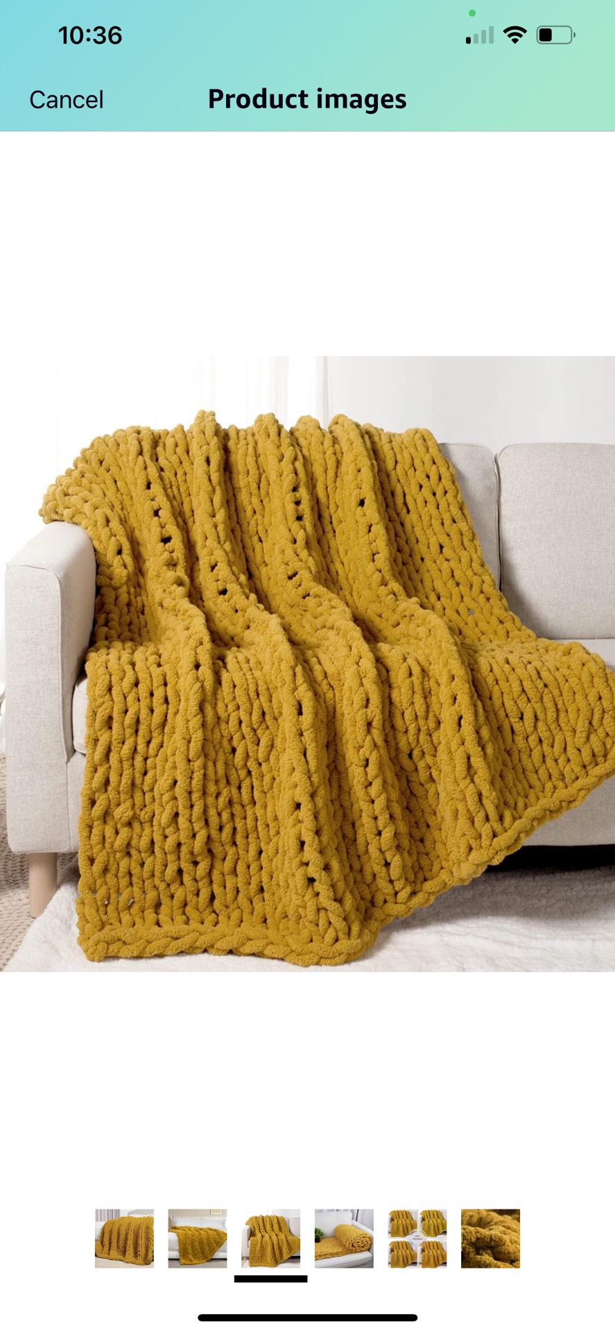 Chunky Knit Throw Blanket 50" X 60", 100% Hand Made Large Chenille Loop Yarn Soft Fluffy Throws for Couch Sofa Bed, Big Crochet Cozy Heavy Thick Cable