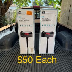 NEW Architectural Mailboxes MB1 Black, Steel, Post Mount Mailbox & 2” In-Ground Post Kit *$50 ea*