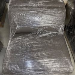 Macys LT Grey 2 Piece Sectional Modular Replacement Pieces - Armless Chair And RAF Power Recliner