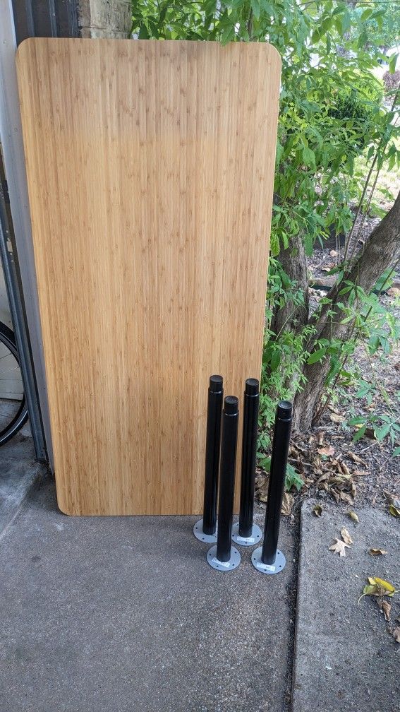 Ikea Desk Table With Adjustable Black Legs