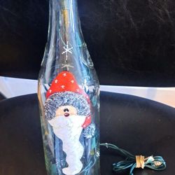 Vtg"Geyer Freres Maison Fondee EN Glass Wine Bottle 1895 Custum Knome Lights UP