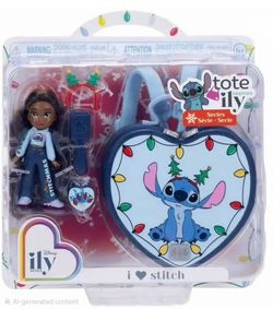 Disney ily 4Ever Tote & Accessories ily teenies I ❤️ stitch Christmas Series NIB