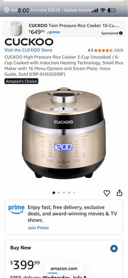 CUCKOO IH Pressure 3 Cup Rice Cooker