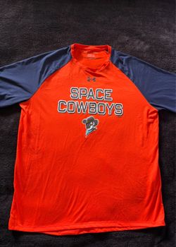 Sugar Land Space Cowboys x Under Armour NWOT orange navy tee men’s Large