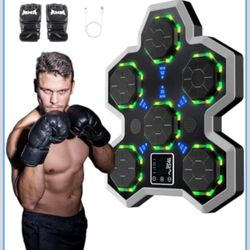 Music Boxing Machine Wall Mount Bluetooth Smart with Gloves Electronic Boxing Equipment for Adults Home Indoor Gym