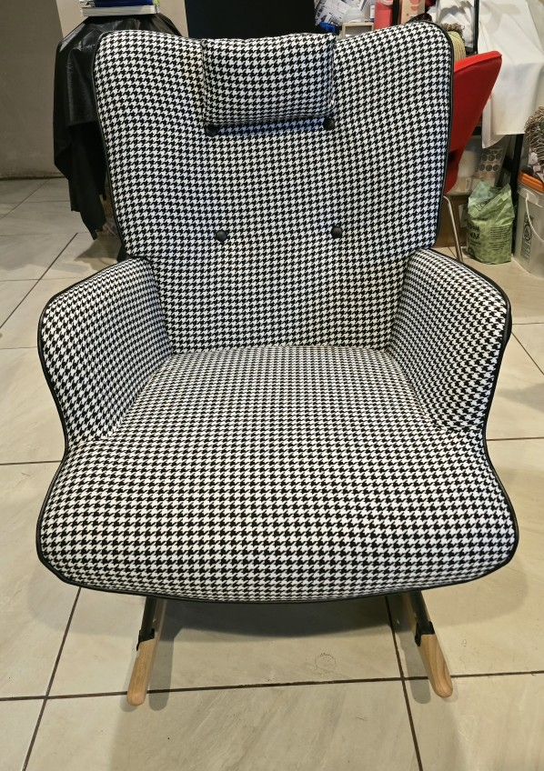 Wingback Glider Rocking Chair With Headres