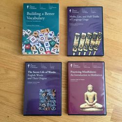 Lot of 4 The Great Courses Meditation, Language, Vocabulary, Words