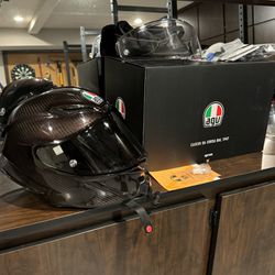 AGV Pista GP RR Red Carbon Helmet (S), Complete + Dark Smoke Visor, Chin Mount