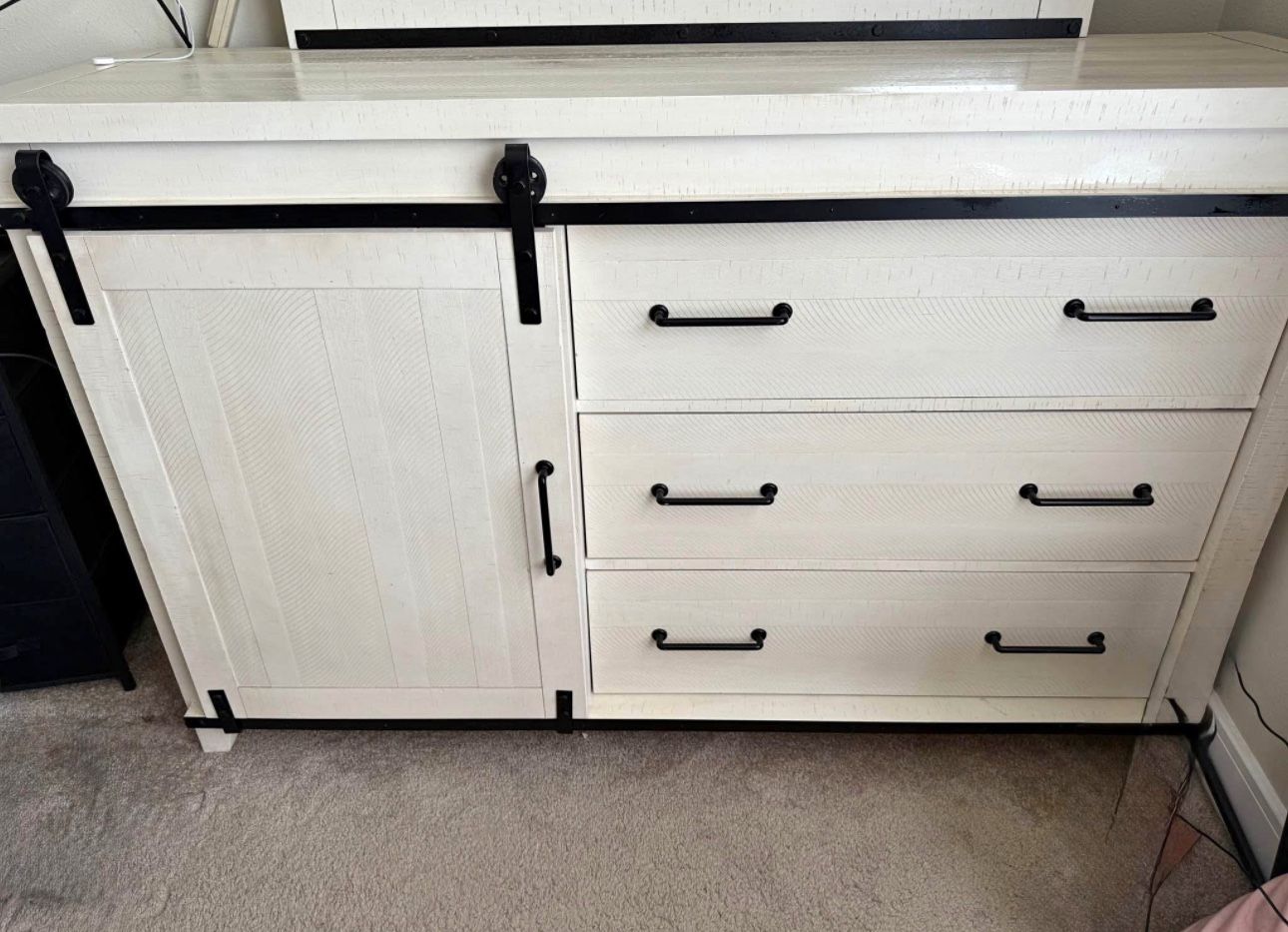 White modern farmhouse dresser