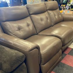 Malibu Leather Power Reclining Sofa with Power Headrests