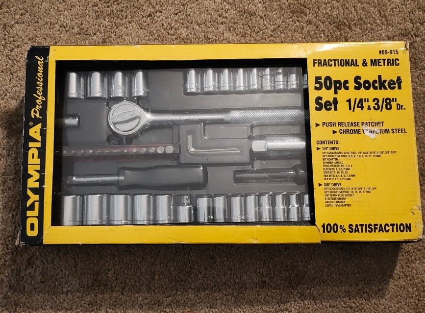 Socket Set, 50 piece, Brand New