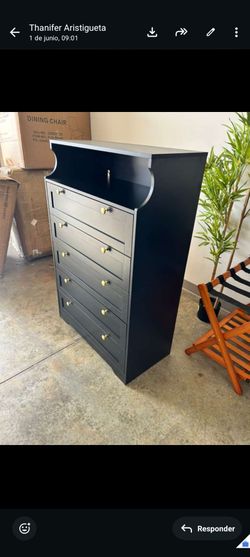5 Drawer Dresser | Black Storage Chest with LED