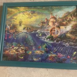 Little Mermaid Thomas Kinkade framed puzzle