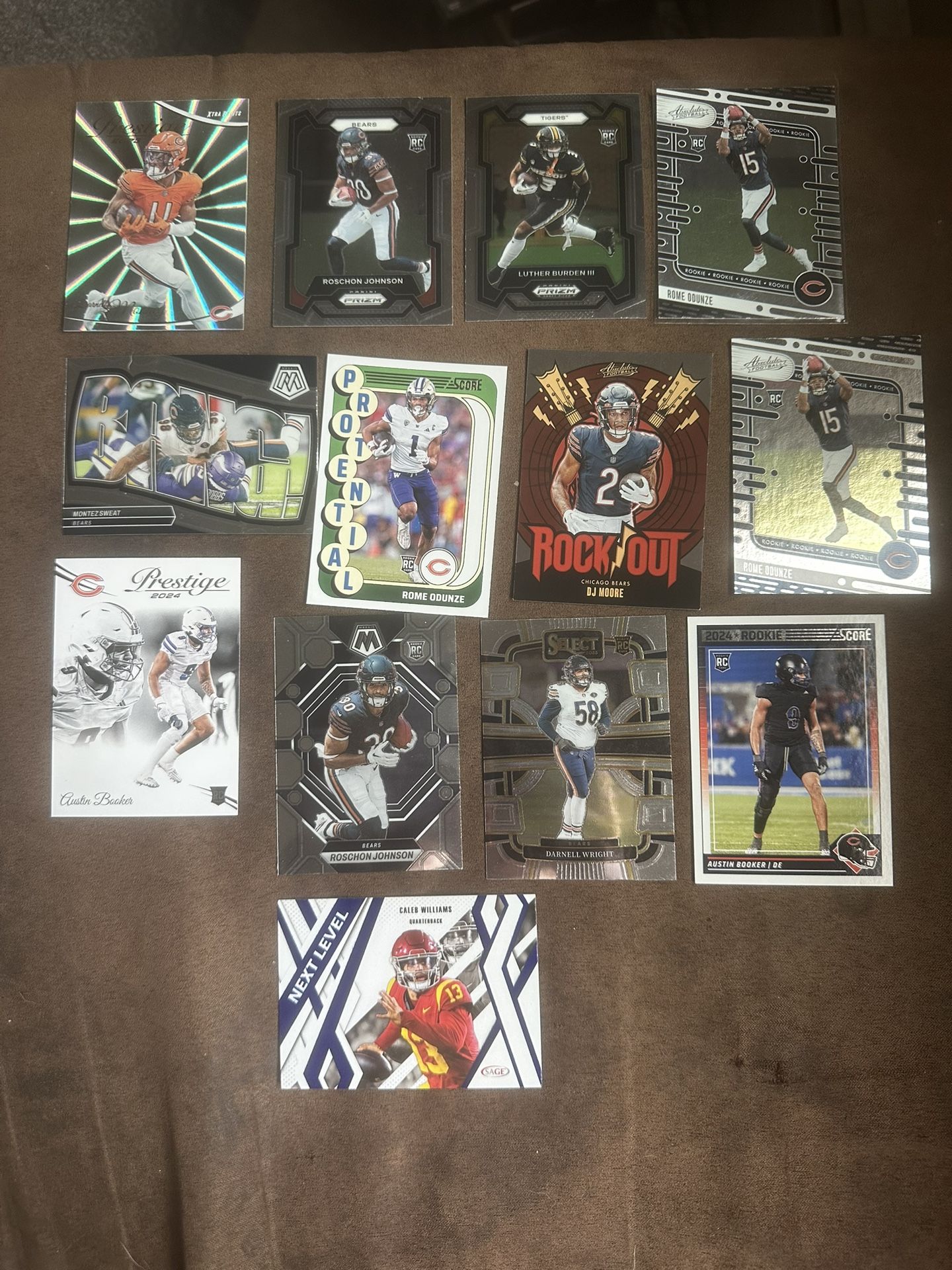 Chicago Bears 13 Card Football Lot
