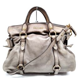 Miu Miu Gray Bow Leather Satchel Bag! 