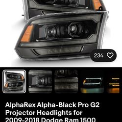Pair Alpha Rex Head Lights for 2009-2018Ram 1500 