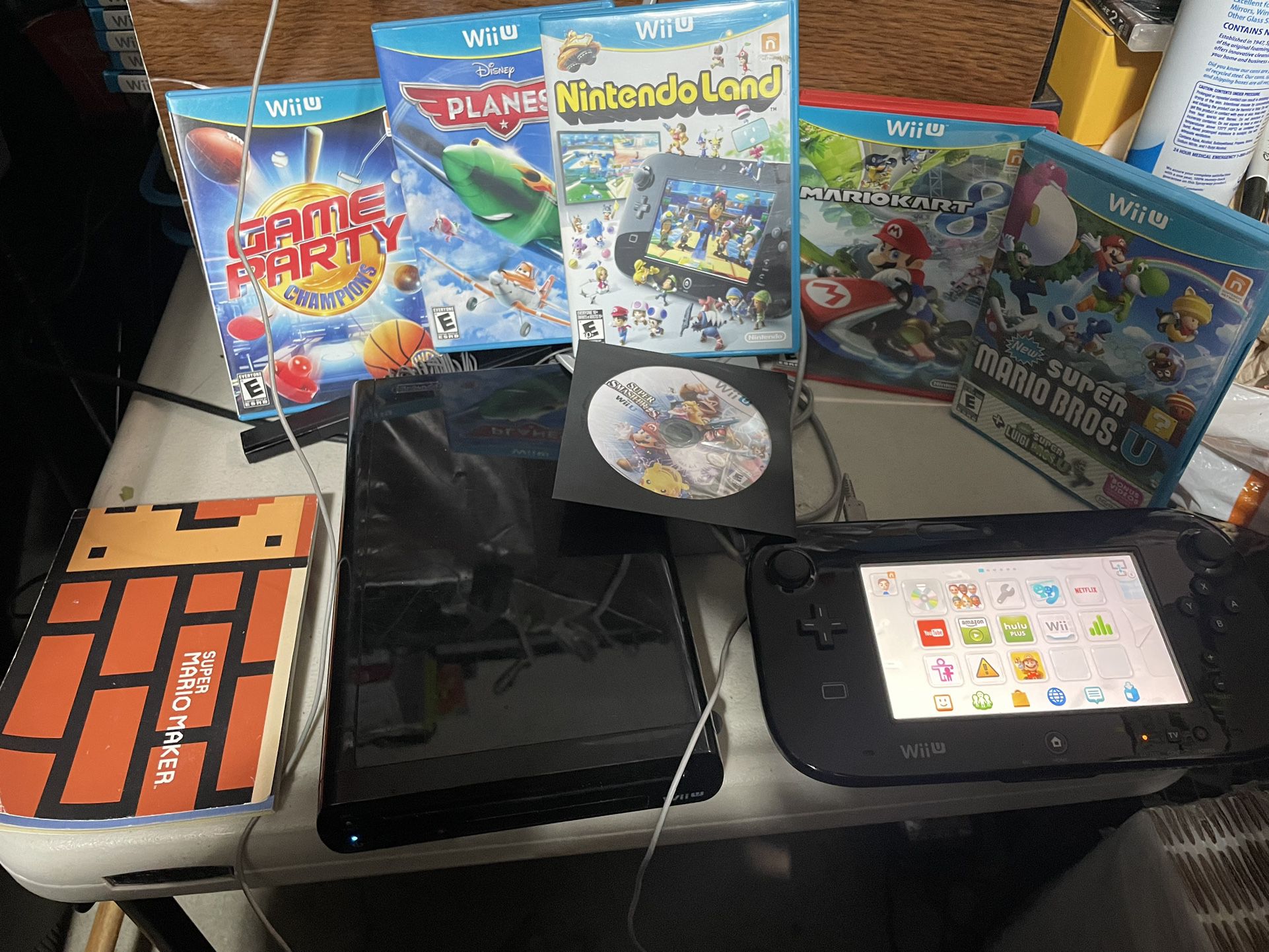 Nintendo Wii U Console Deluxe Super Mario Maker Edition With Games 