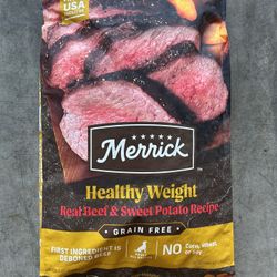 NEW! Merrick Grain Free Healthy Weight Recipe Premium, Weight Management Natural Kibble 22lbs