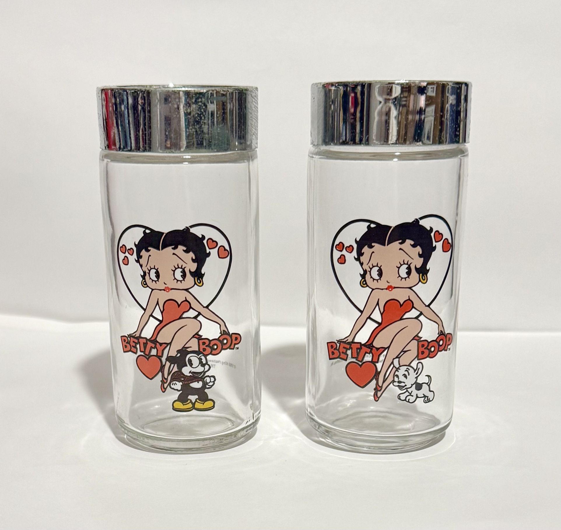 1998 Vintage 5" Betty Boop with Pudgy & Bimbo The Dog Salt & Pepper Shakers