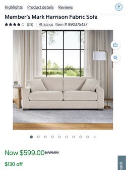 Member's Mark Harrison Fabric Sofa