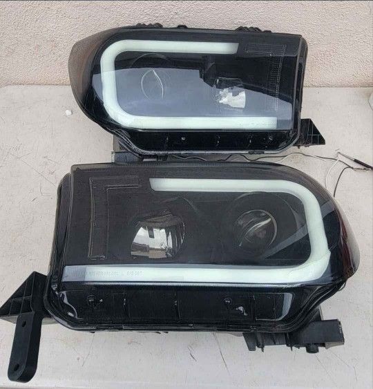 07-13 Toyota Tundra 08-17 Sequoia LED DRL Projector Headlights Luces Calaveras Micas Faros Focos Faroles