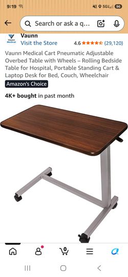 Hospital bed table
