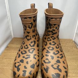Hunter Refined Leopard Ankle Biker Rain Boot