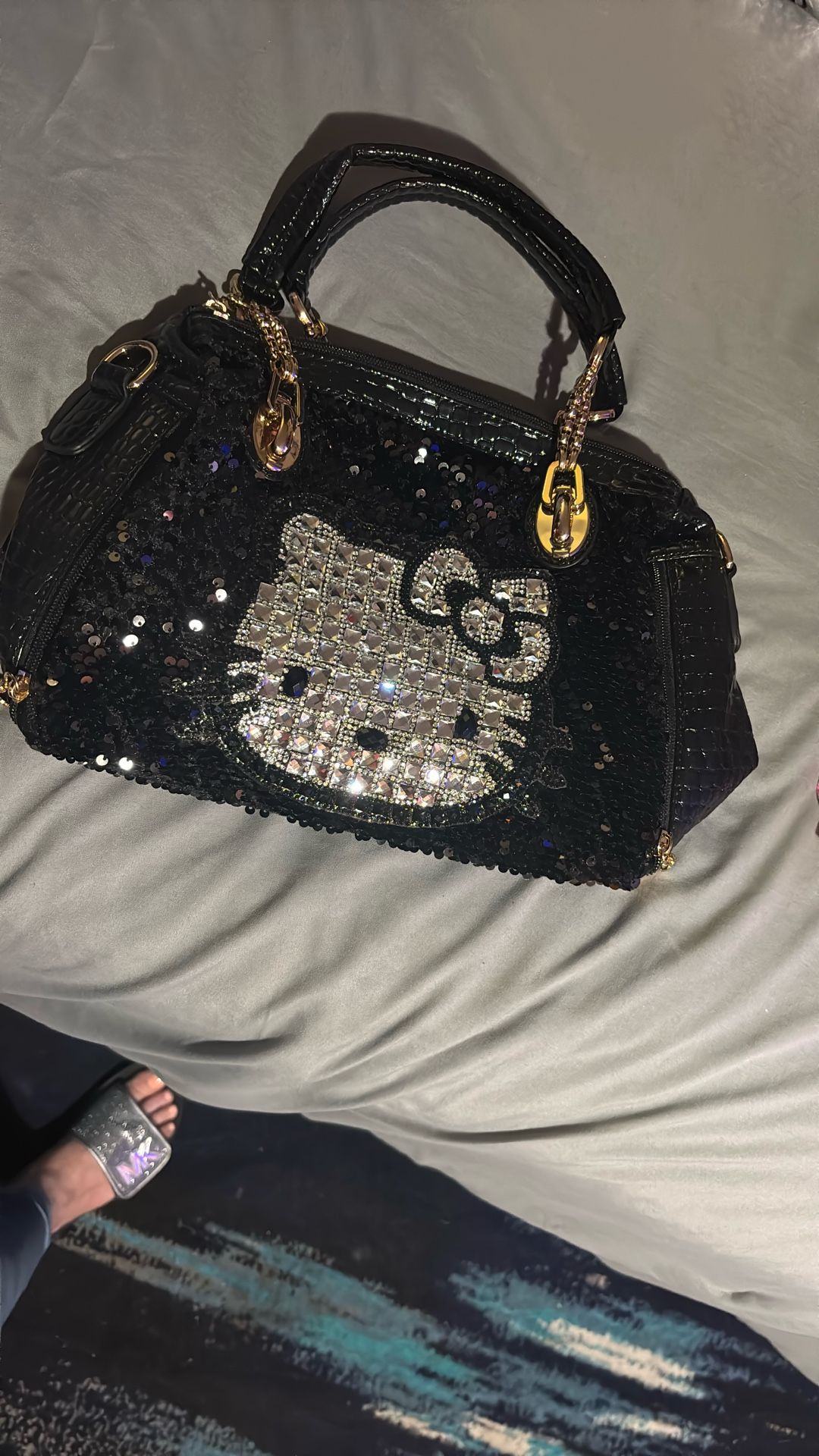 Rhinestone & Sequin Hello Kitty Purse