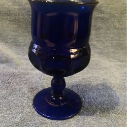 Vintage Blue Glass Goblet