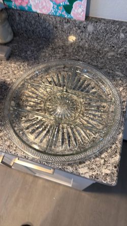 Vintage veggie glass tray