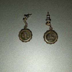 Sterling Silver Marked 3 Leaf Clover Connemara Marcasite Earrings 