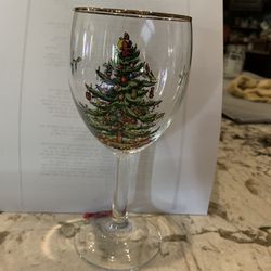 Spode Christmas Wine Glasses Set Of Six