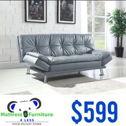 Dilleston Upholstered Tufted Convertible Sofa Bed Grey