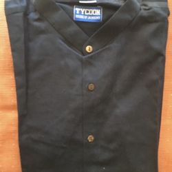 100% HANDWOVEN Blue MEN'S COTTON SHIRT. Shoulder: 19.5". Chest: 46". NWOT
