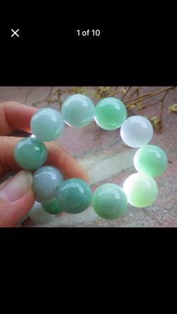 Elegant apple green  Certificate jadeite jade protection wealth safety bangle bracelet 13mm beads 7inches 7.5inches