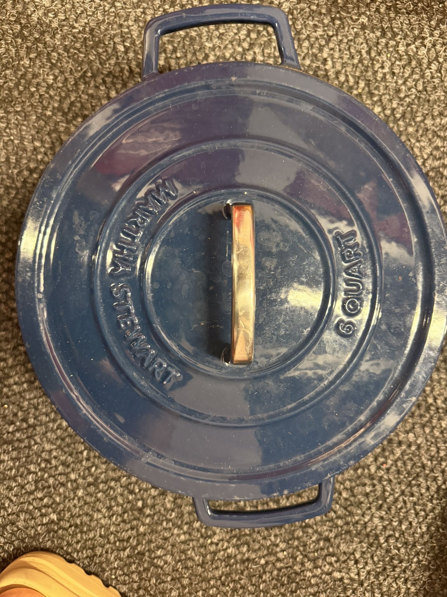 Martha Stewart 6 Qt Enamel Cast Iron Dutch Oven – Blue Heavy Duty Pot with Lid