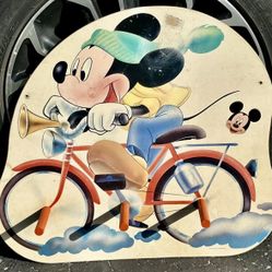 VINTAGE WALT DISNEY MICKEY MOUSE WOODEN CLOTHES COAT RACK Bicycle Nice!