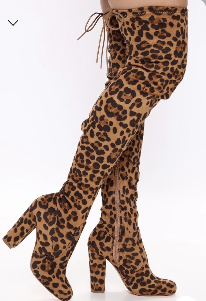 Thigh High Leopard Print Boot