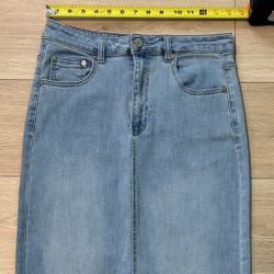 Long Blue Jean Skirt
