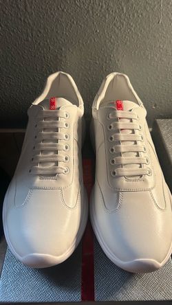 Prada America's Cup White Leather Sneakers