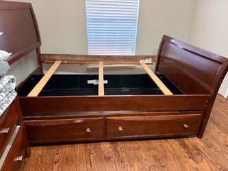 Full size headboard with twin pullout