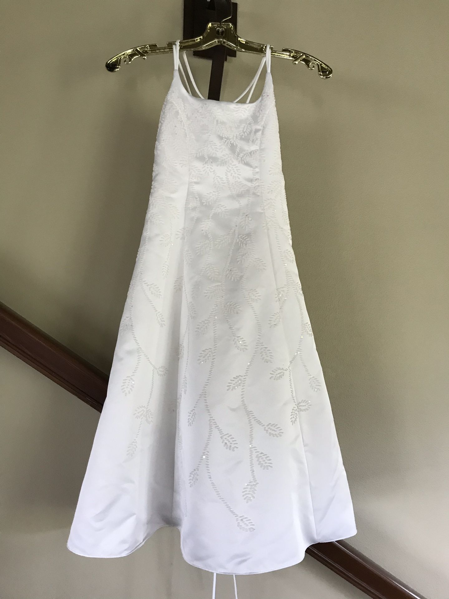 Flower girl white dress size 6 wedding communion