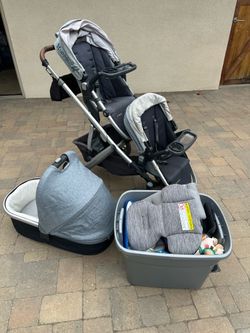 UPPAbaby Vista Double Stroller System + Bassinet + Accessories