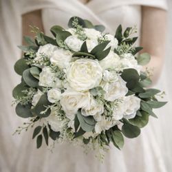 Wedding Bouquet, Boutonniere, Bridesmaids Bouquet