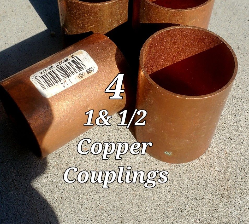 Plumbing 1-1/2 Copper Coupling 4 Total