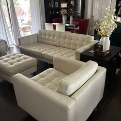 IKEA Sofa, Loveseat , Ottoman Off White 