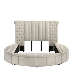 Queen Bed - Luxurious Round Storage Bed