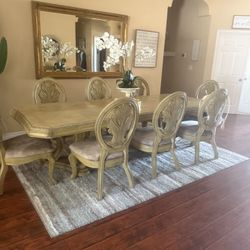 Dining table and 8 Chairs, Chine Cabinet 